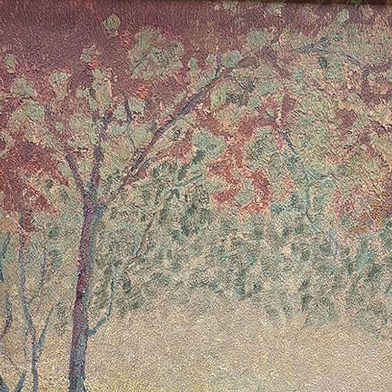 Original Fall Celebration Impression Painting Oil On Baord, Framed