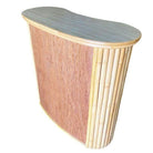 Restored Mid-century Vertically Stacked Curved Stacked Dry Rattan Bar