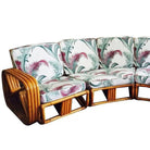 Restored 4-Strand Square Pretzel Rattan Corner Sectional Sofa for Six by Ritts