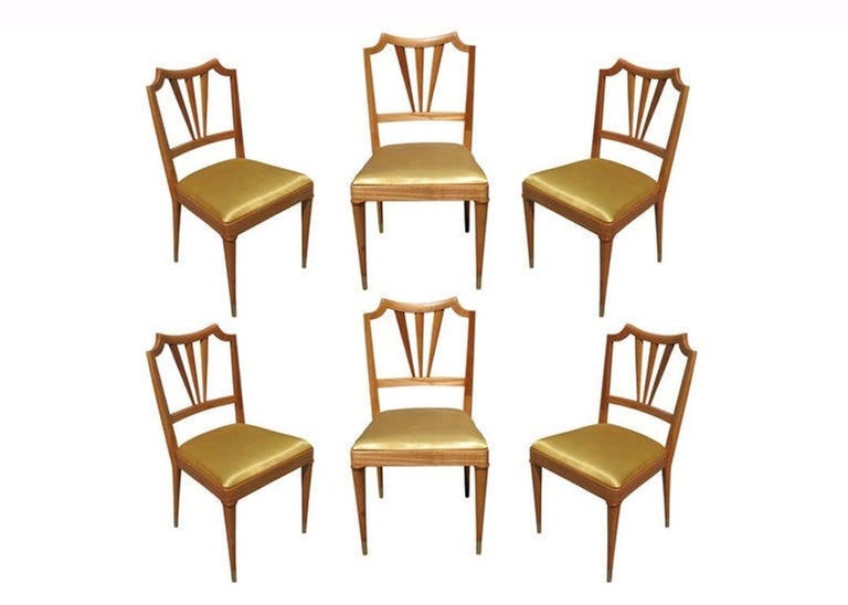 Formal Mid-Century Dining Chair Set of Six