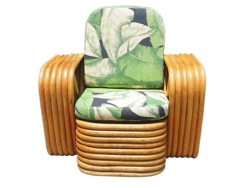 Restored Paul Frankl Square Pretzel Rattan Children's Lounge Chair