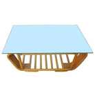 Restored Five Strand Rattan Coffee Table with Floating Glass Top