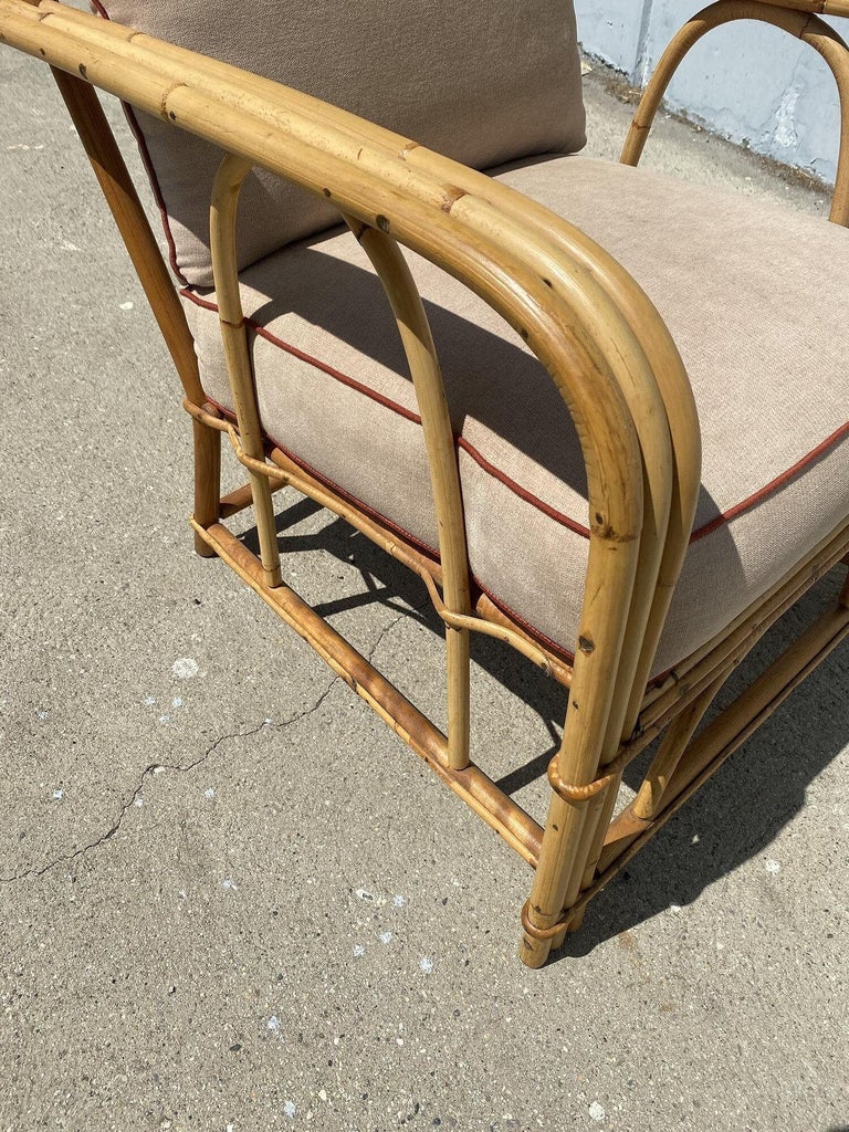 Restored "1949er" Rattan 3-Strand Lounge Chair by Heywood Wakefield