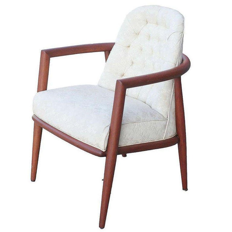 Mid-century Sculpted Teak Occasional Chair by T.H. Robsjohn-Gibbings Widdicomb