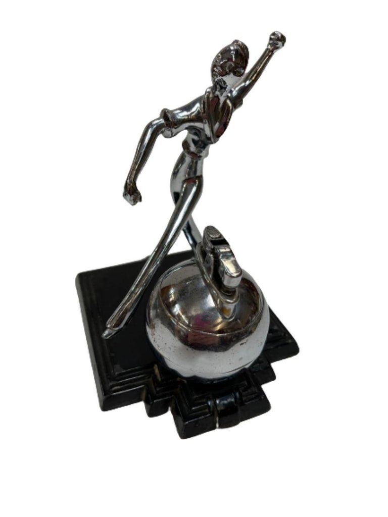 Art Deco Ball Player Table Table Lighter with Base by Ronson