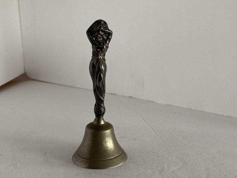 Sterling Silver Figural Female Desktop Servant Bell, Circa 1900