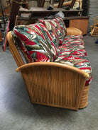 Restored Art Deco Style Rattan Fan Arm Four-Seat Sectional Sofa