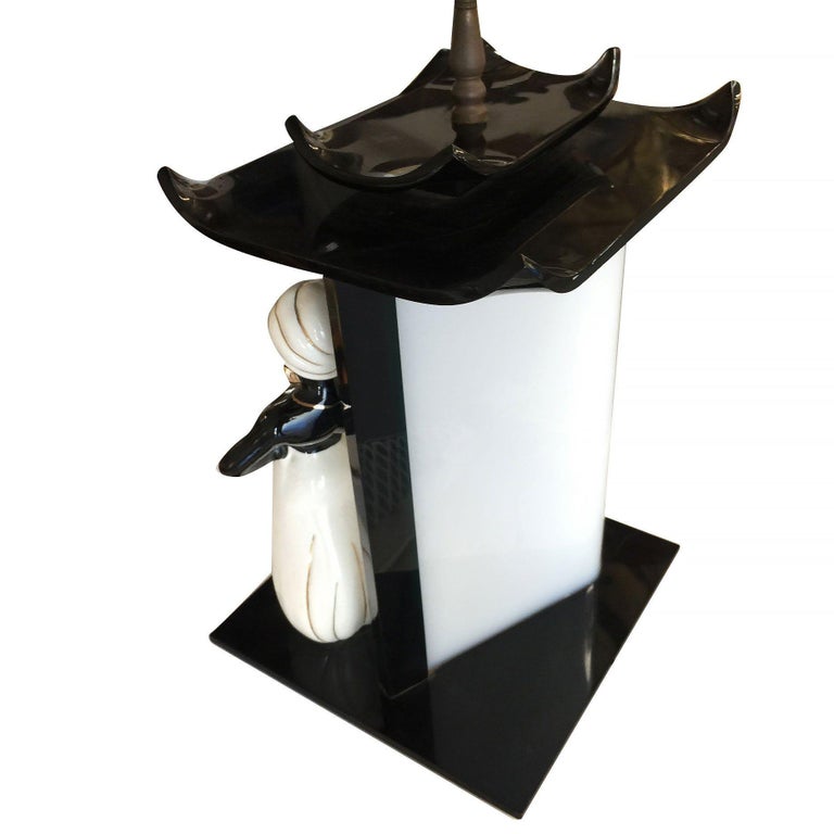 Midcentury Arabian Inspired Lucite Sculptural Lamp by Moss