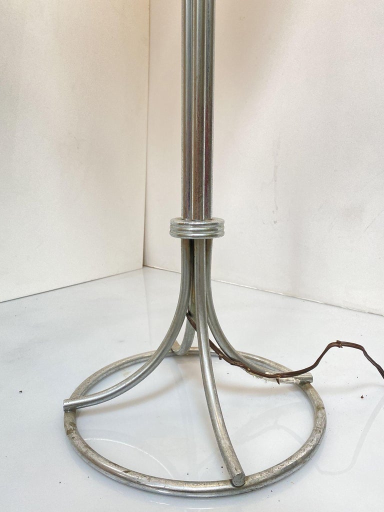 Mid-Century Modern Chrome Polish Rod Floor Lamp