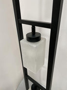 Asian Inspired Modernist Floor Lamp with Chrome Base
