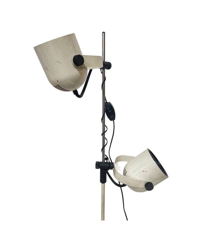 Italian Modern White Enameled Double Spot Floor Lamp, 1970