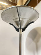 Streamline Chrome Steel Floor Lamp w/ Buttress Braced Saucer Shape