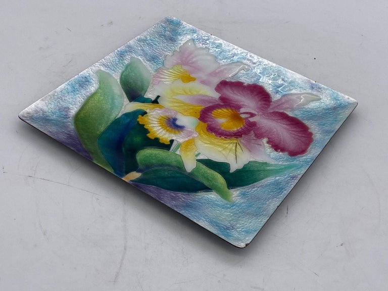Bonne Couleur Electroforming Cloisonne Tropical Floral Plate