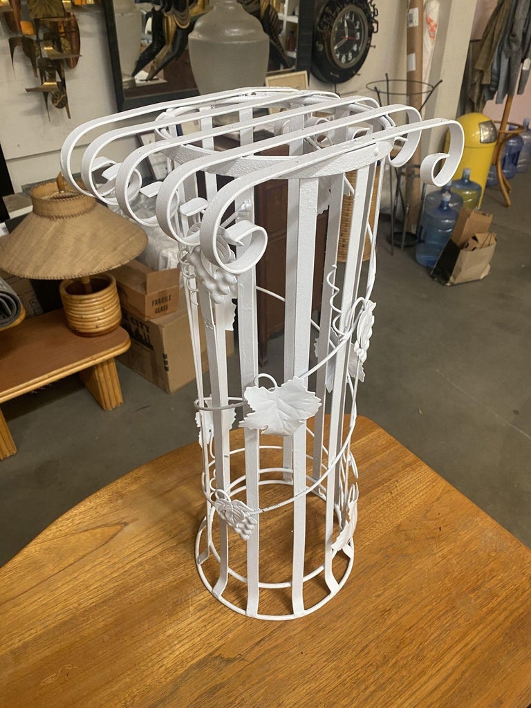 Mid Century Woodard Style Steel Strip Roman Column Plant Stand
