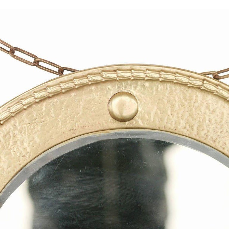 Antique Brass Federal Round Wall Mirror