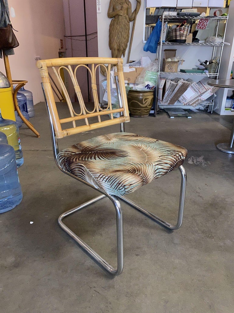 Rare Restored Marcel Breuer Rattan Back Chrome "cesca" Chairs By Virco, Set of 4