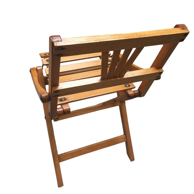 Pair of George Nelson Inspired Child-Size Slat Folding Chair