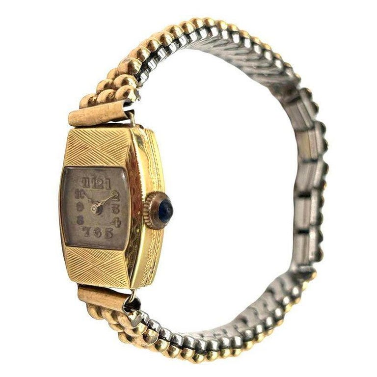 Swiss Made Rolled Gold Plate Art Deco Women's Watch by Gruen w/ Wristband