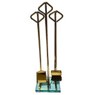 Italian Modernist Brass and Glass Fireplace by Fontana Arte