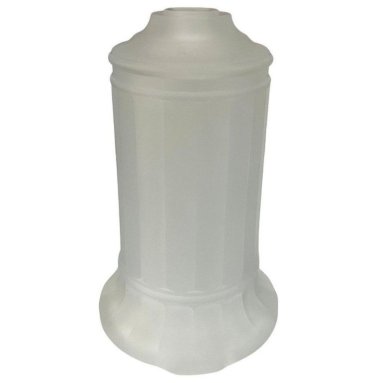 Vianne Art Deco Ripped Cylinder Frosted Glass Light Up Lamp Base