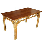 Restored 6 Person Rattan & Mahogany Dining Table