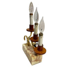 Hollywood Regency Three Candle Bakelite & Brass Table Lamp, Pair