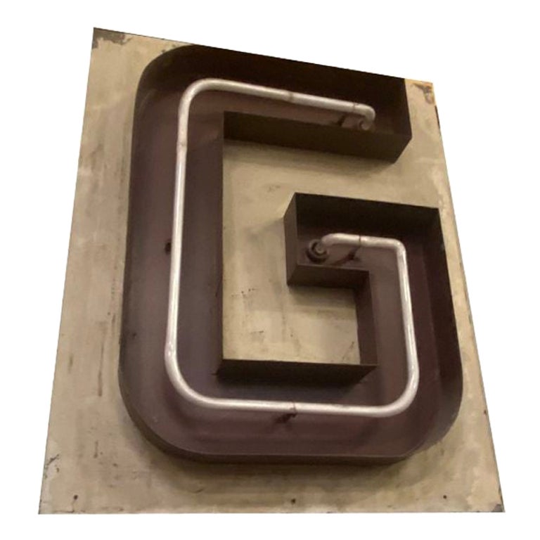 Large Vintage Neon Marquee Letter "G" from Pan American Auditorium