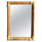 Restored Extra Large Single-Strand Rattan Mirror with Fancy Wrappings