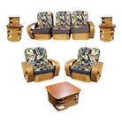 Restored Six-Strand Square Stacked Rattan Lounge Sofa Living room Set