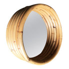 Restored Six-Strand Round 21" Porthole Wall Rattan Mirror
