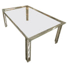 Art Deco Chromed Bronze and Glass Dining Table or Desk