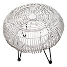 Restored Mid-century Reed Stick Rattan Ottoman Stool w/ Hairpin Legs
