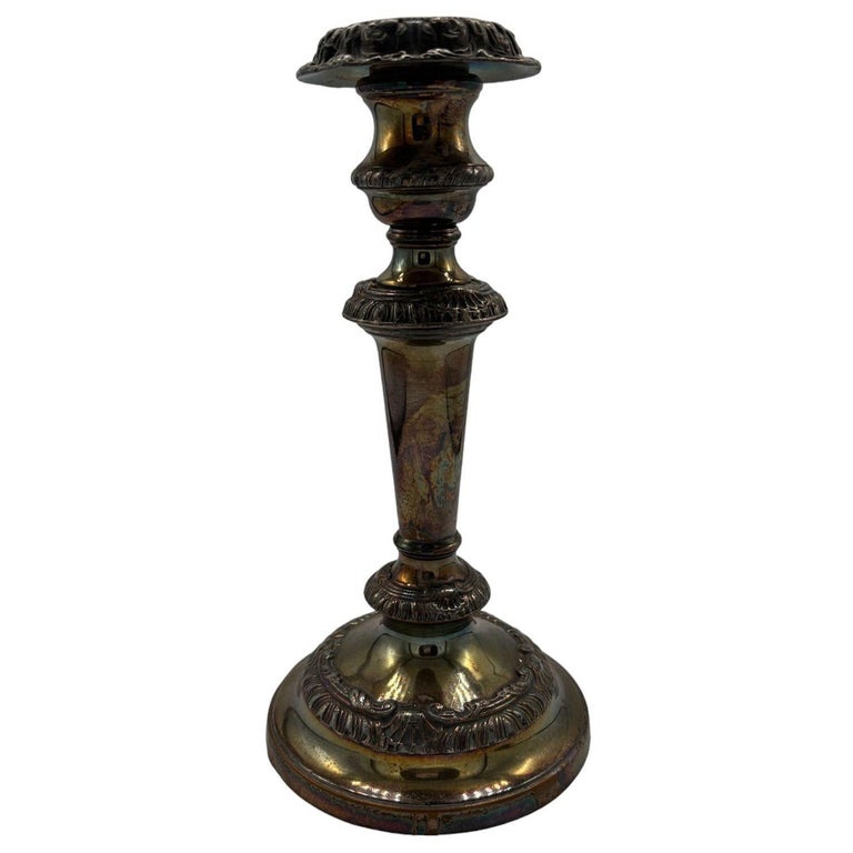 Vintage Candlestick Holder Silver Plated on Brass
