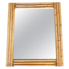 Midcentury Three-Strand Rectangle Rattan Mirror