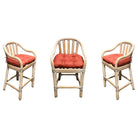 Restored Rattan Whitewash Counter Chairs
