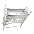 Restored White Rattan Wicker Plant Stand