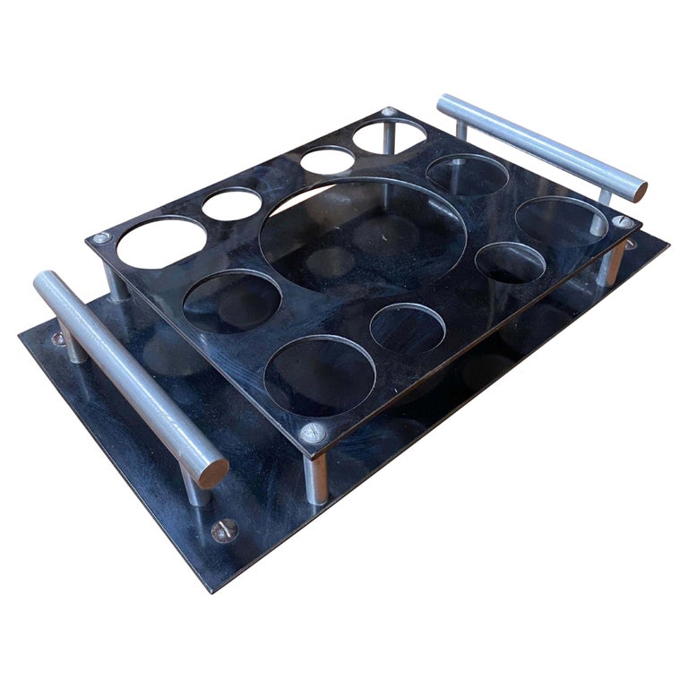 Aluminum and Bakelite Drink holder Tray by Aero-Art Los Angeles
