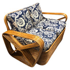 Restored MCM Six-Strand Double Triangle Pretzel Arm Tortoise Shell Rattan Settee