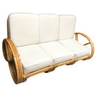 Restored Mid-century Rattan 3-Strand Full Pretzel 3-Seat Sectional Sofa