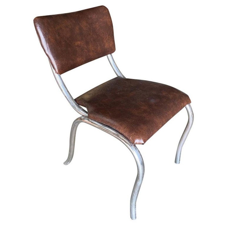 Chrome Mid Century Soda Shop Style Side Chair