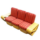Restored Mid-century10 Strand Square Pretzel Rattan 3-seater Sectional Sofa