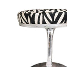 Knoll "Tulip" Chrome Stool by Eero Saarinen W/ Zebra Seat, Pair