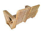 Restored Paul Frankl Six-Strand Wicker Sofa Rattan Living-Room Set with Cushions