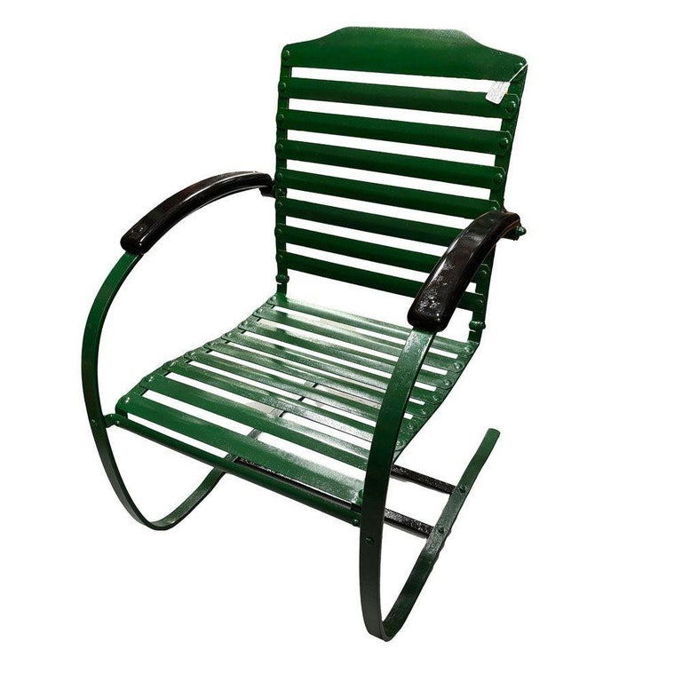 Mid-century Steel Springer Rocking Outdoor Patio Chair , Pair