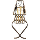 Mid-century Wroght Iron Scrolling Trestle Style Elevated Planter Stand