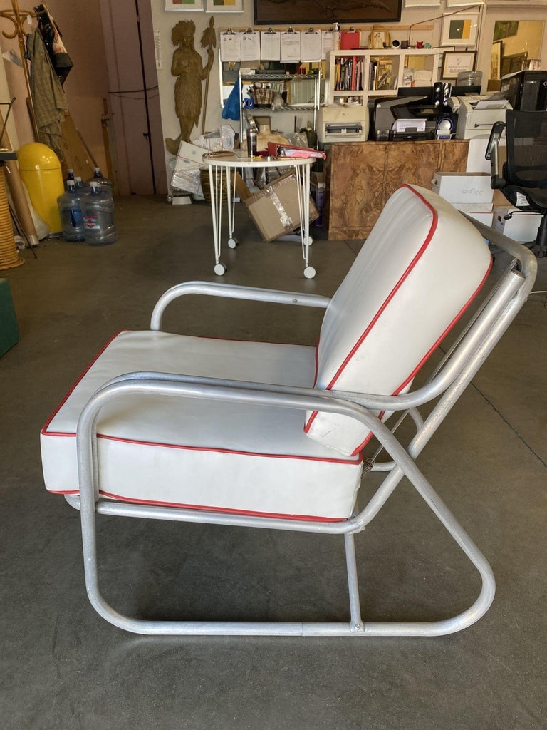 Aluminum Patio/Outdoor Mid-century Lounge Chair With Speed Arms