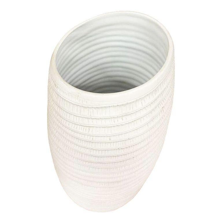 Ribbed Textured Coiled "Coco" Ceramic Vase w/ Matte Finish by Bahari