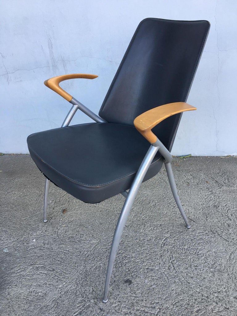 1980's Paul Tuttle Style Post Modernist Dining Chair Set of four