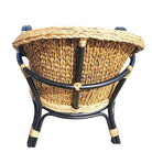 Modern Black Rattan Armchair Dining Chair w/ Wicker Seat