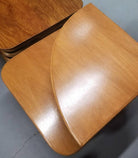 Restored Ratan and Mahogany Two-Tiered Corner Table with Stacked Rattan Base